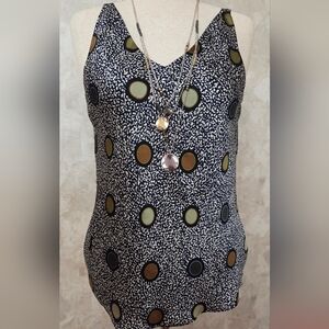 NIC+ZOE Black and White Camisole with Gold Accents